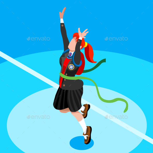 Student Kid School College Isometric People Vector Illustration - People Characters