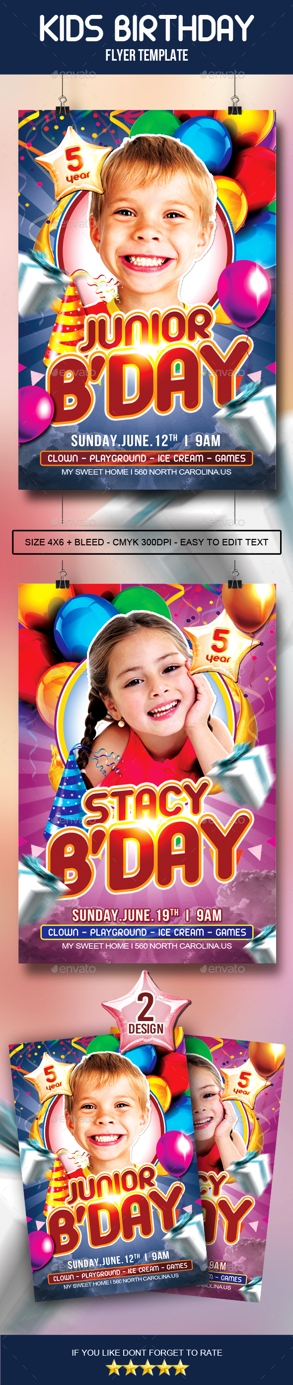 Kids Birthday Flyer - Clubs & Parties Events