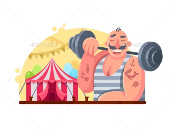 Circus Weight Lifter - People Characters