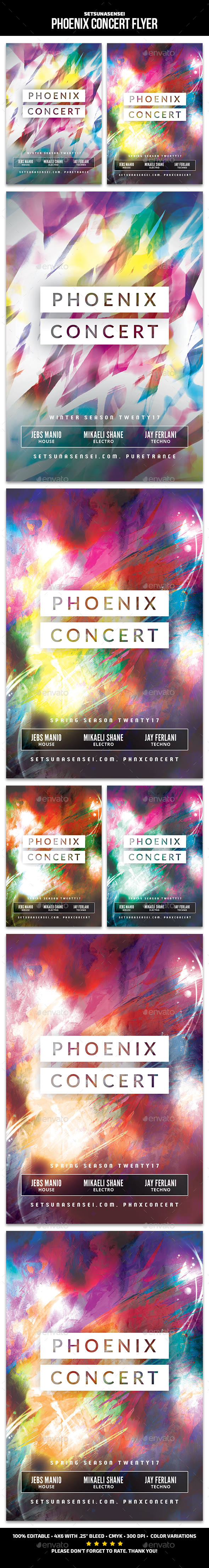 Phoenix Concert Flyer - Clubs & Parties Events