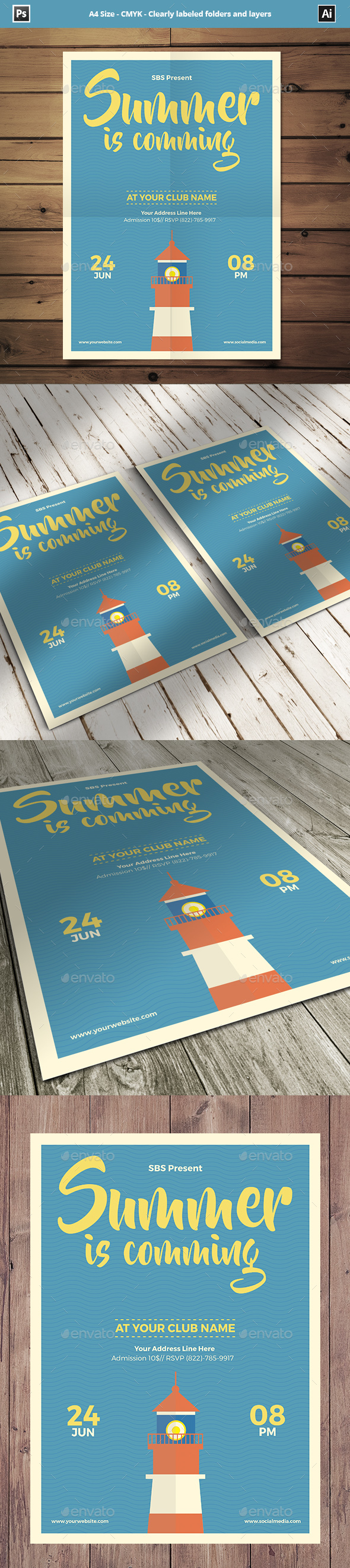 Summer Party Flyer Template - Events Flyers