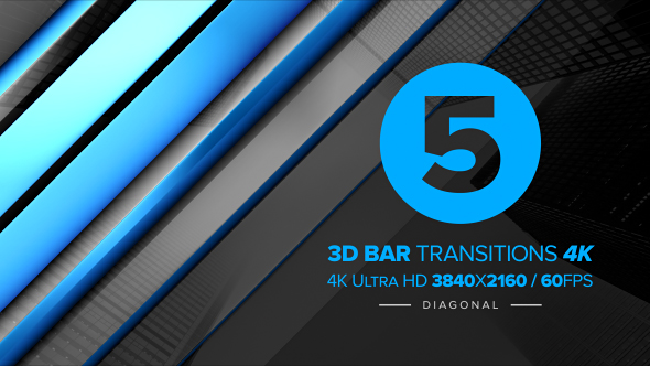 3D Bar Transitions 4K [Diagonal]