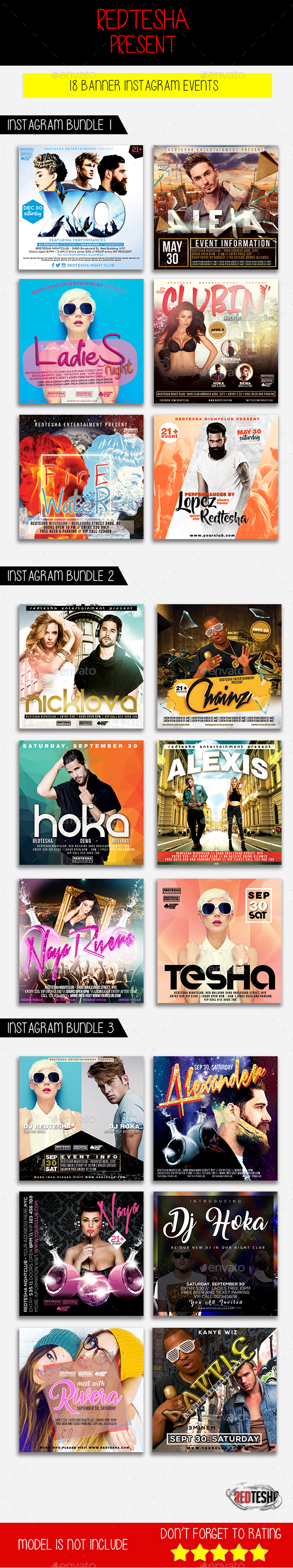Instagram Banner Events Bundle - Banners & Ads Web Elements