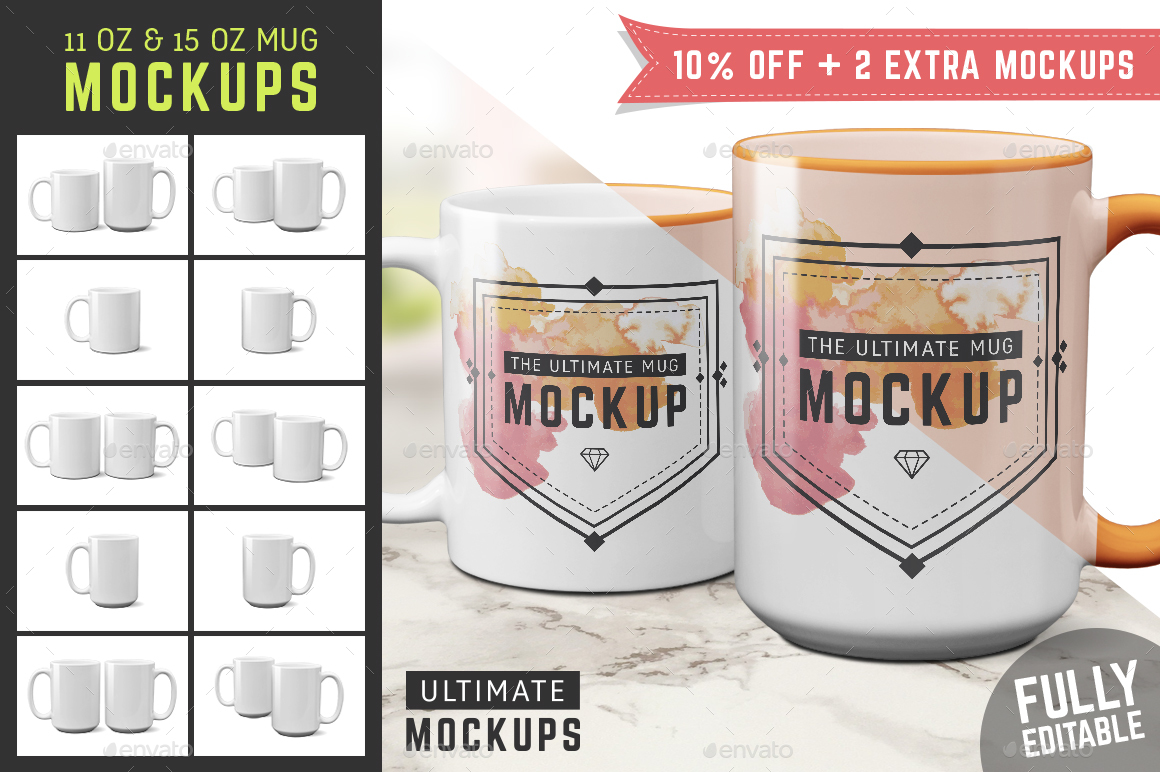 11 oz & 15 oz Mug Mockup Templates by UltimateMockups ...