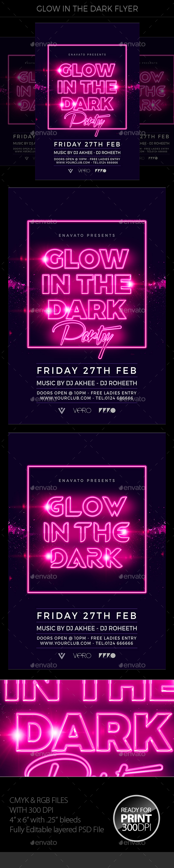 Glow In The Dark Flyer - Events Flyers