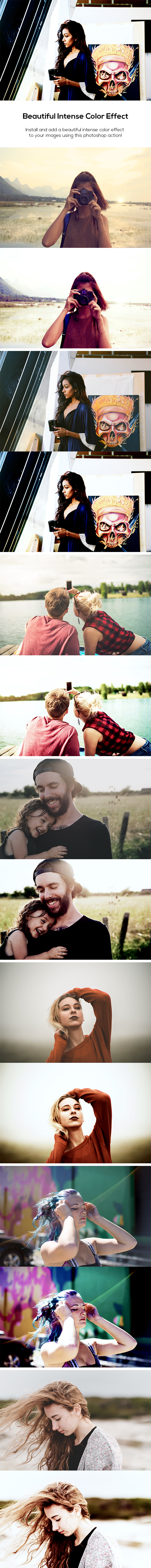 Intense Beautiful Color Effect Action - Photo Effects Actions