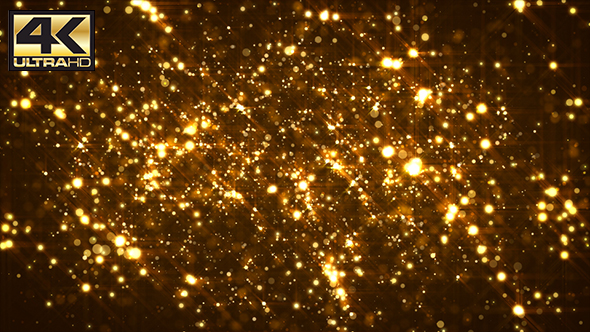 Abstract Golden Particles Glitter Background 4K