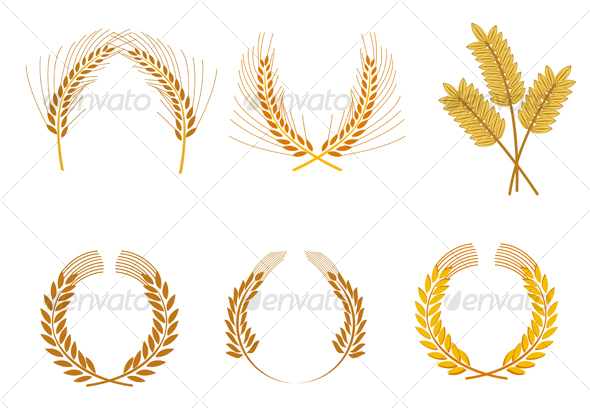 Set of cereal wreaths - Decorative Vectors