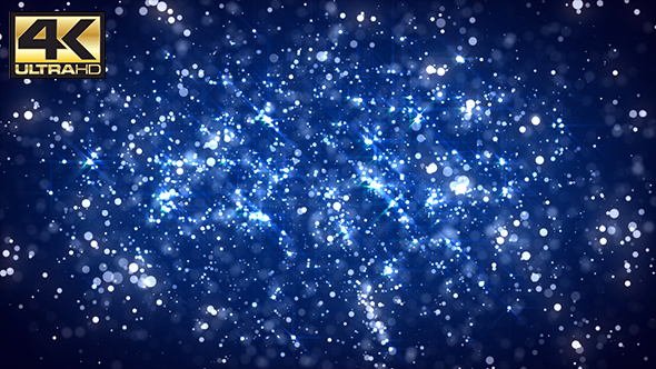 Abstract Royal Blue Particles Glitter Background 4K