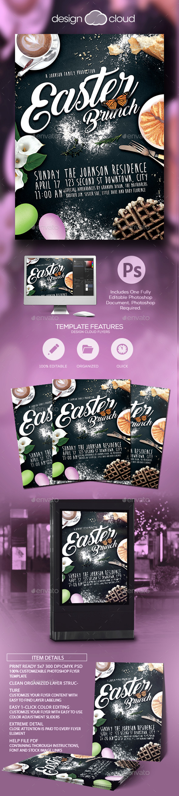 Easter Brunch Flyer Template - Holidays Events