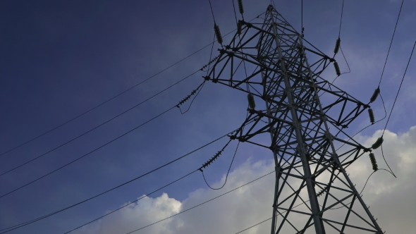 Power Line Against the Blue Sky