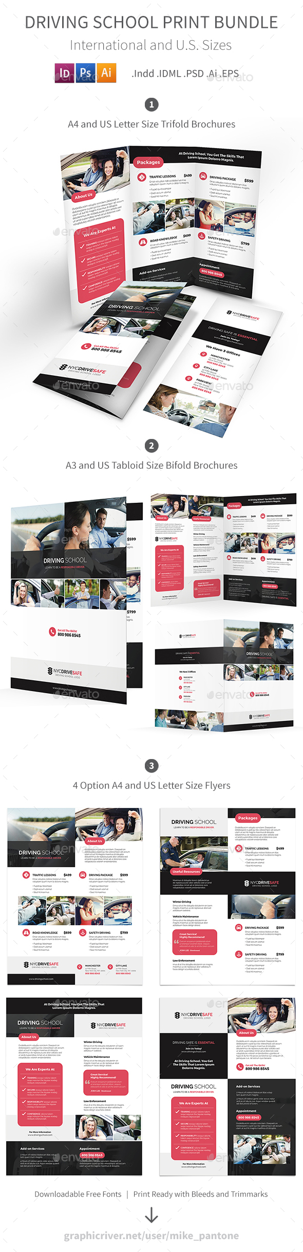 Driving School Print Bundle - Informational Brochures