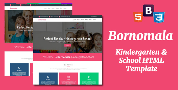 Bornomala - Kindergarten & School HTML Template - Children Retail