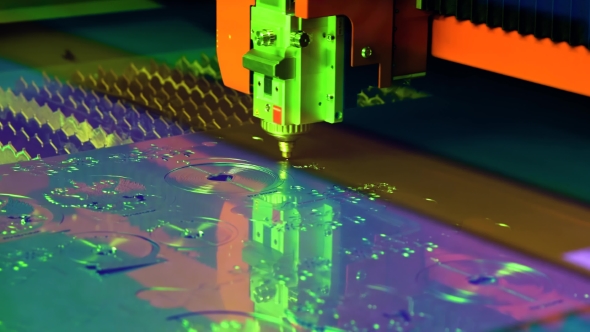 CNC Laser Cutting of Metal, Modern Industrial Technology. alt