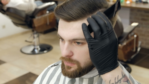 VideoHive Barber Getting Groomed at Hairdresser with Hair Dryer While Sitting in Chair at Barbershop 19618293 VideoHive Barber Getting Groomed at Hairdresser with Hair Dryer While Sitting in Chair at Barbershop 19618293