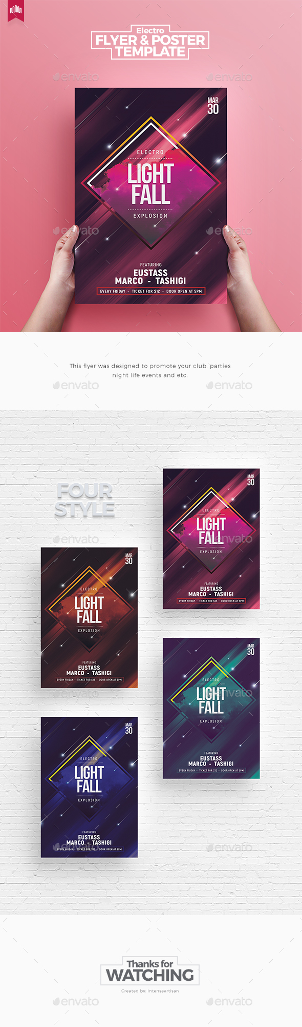 Electro Light Fall - Flyer Template - Clubs & Parties Events