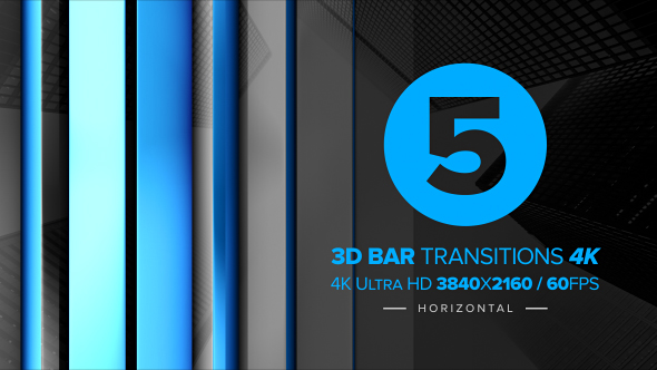 3D Bar Transitions 4K [Horizontal]