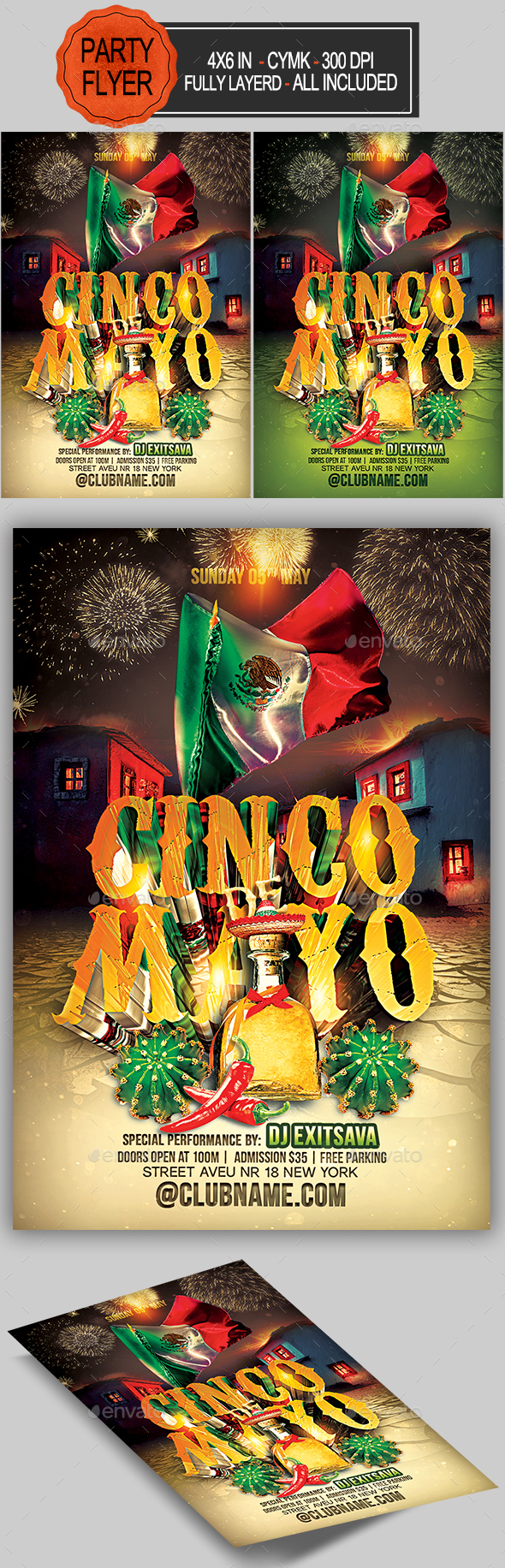 Cinco de Mayo Flyer - Clubs & Parties Events