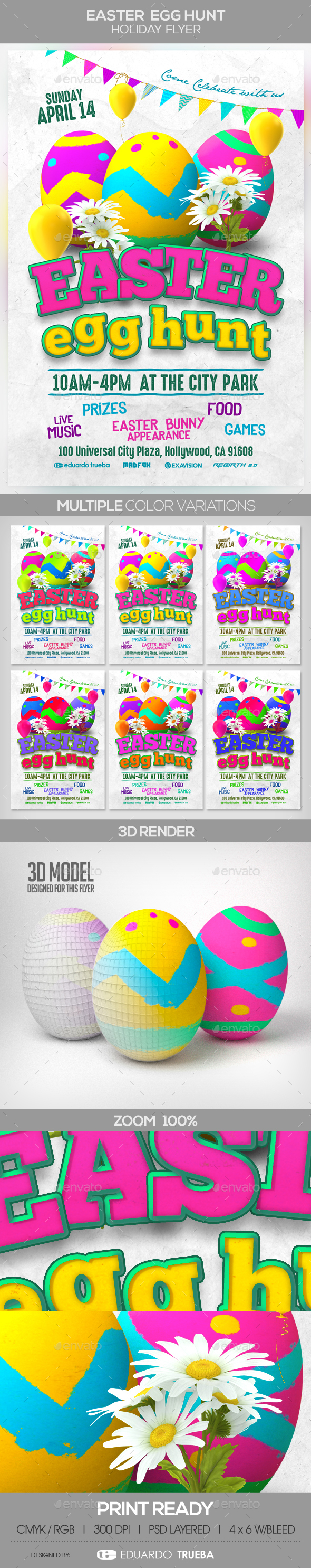 Easter Egg Hunt Holiday Flyer - Events Flyers