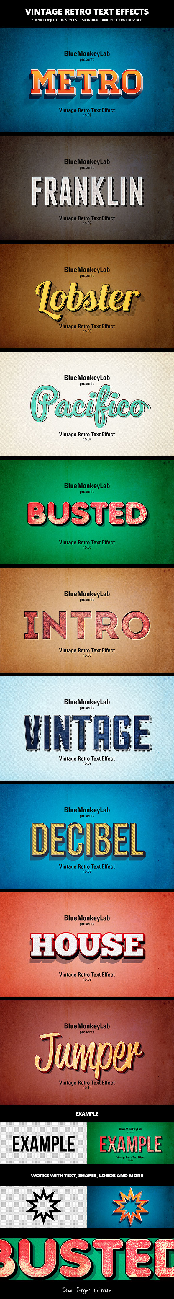Vintage Retro Text Effects - Text Effects Actions
