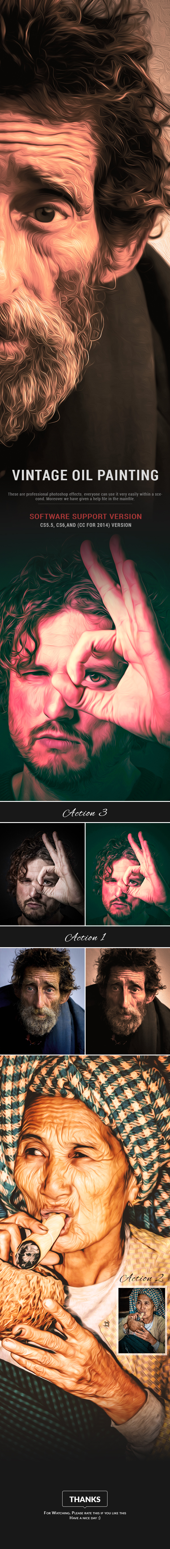 Vintage Oil Painting - Photo Effects Actions