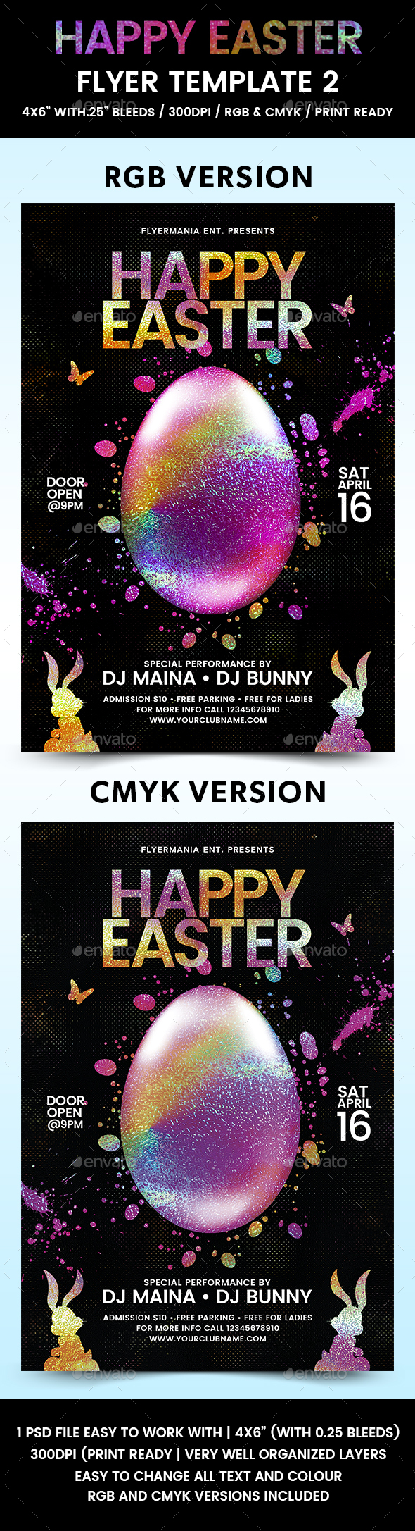Happy Easter Flyer Template 2 - Flyers Print Templates