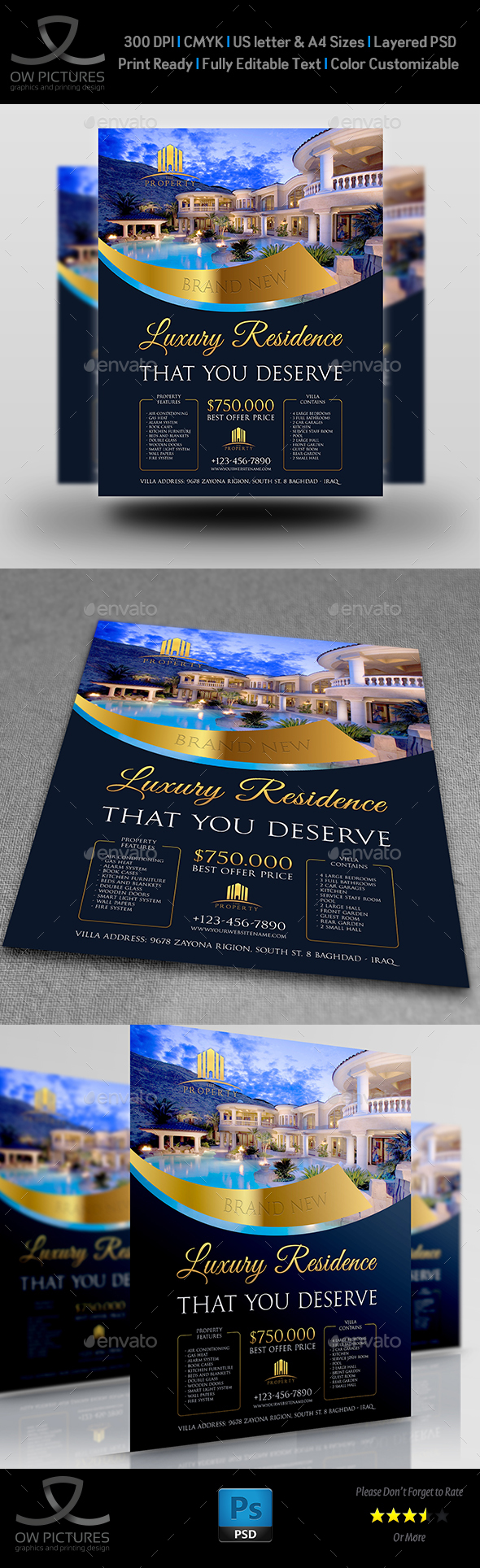 Luxury Real Estate Flyer Template