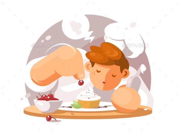 Confectioner in White Cap - Food Objects