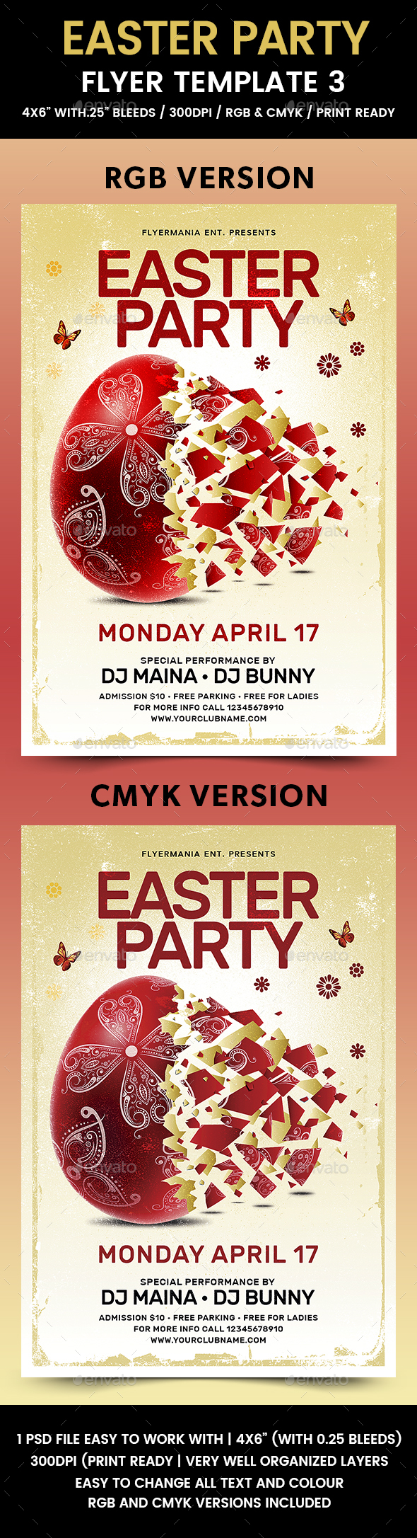 Easter Party Flyer Template 3 - Holidays Events
