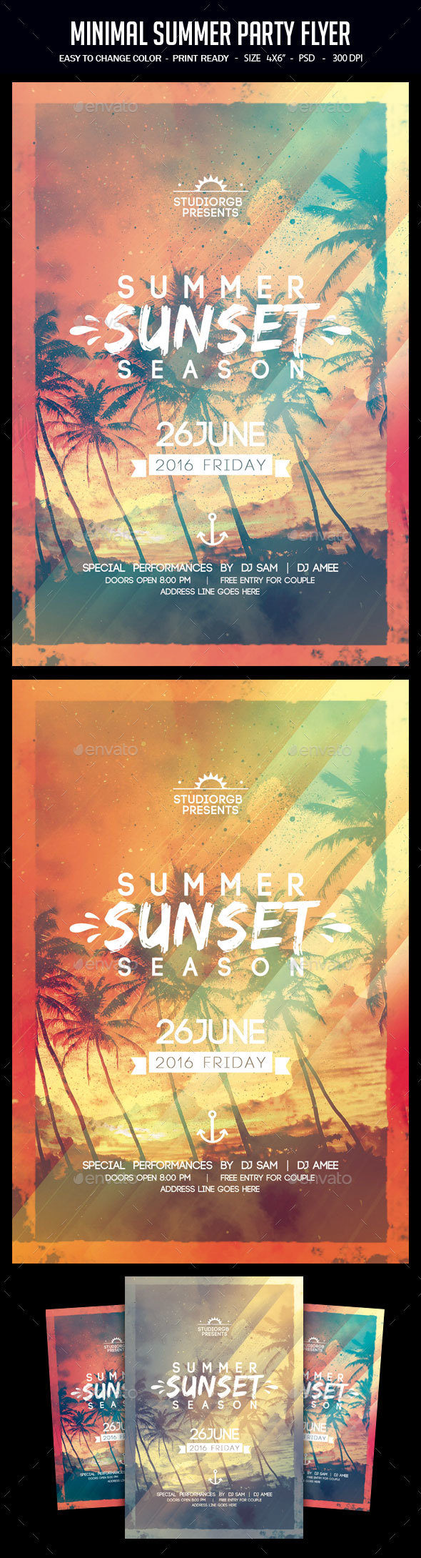 Minimal Summer Party Flyer - Clubs & Parties Events