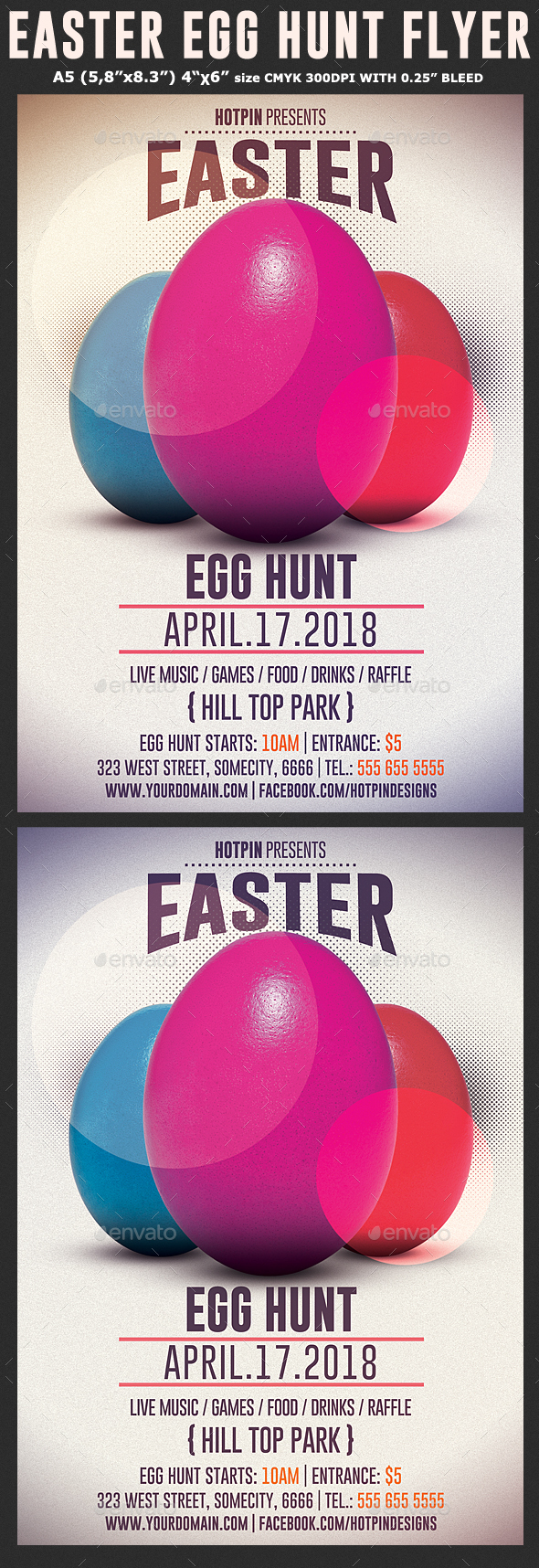 Easter Egg Hunt Flyer Template - Holidays Events