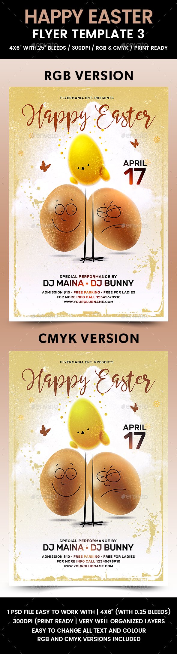 Happy Easter Flyer Template 3 - Flyers Print Templates