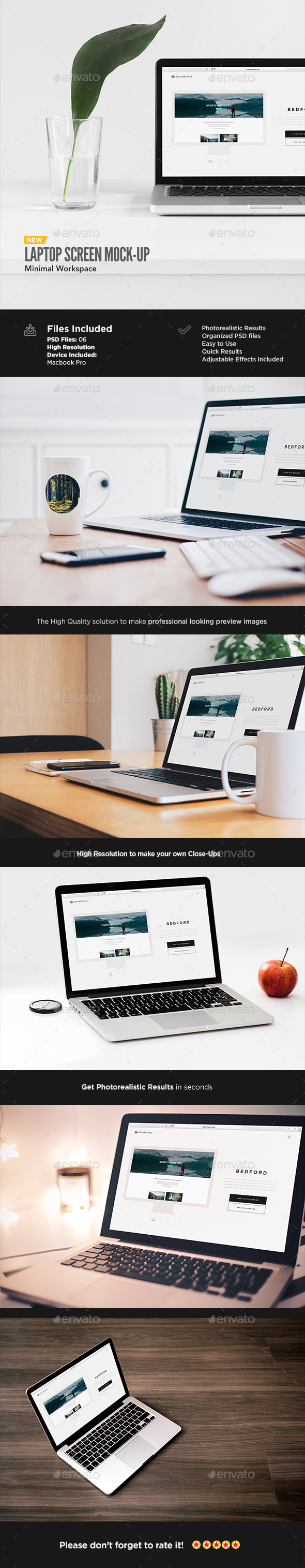 Laptop Display Mock-Up | Workspace Edition - Displays Product Mock-Ups