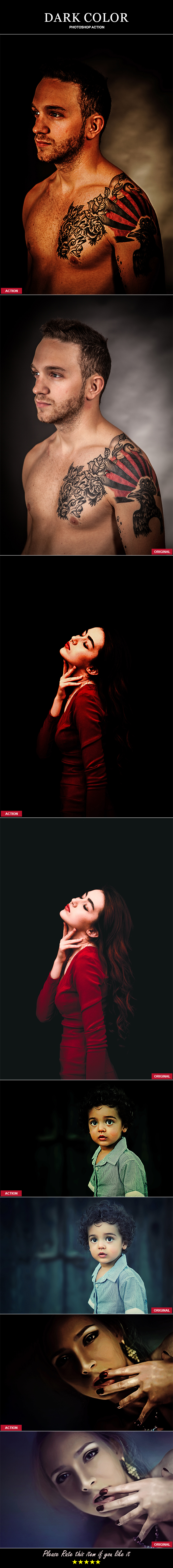Dark Color Photoshop Action - Photo Effects Actions