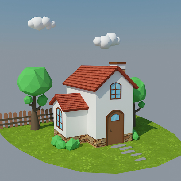 Low Poly House - 3Docean 19629848