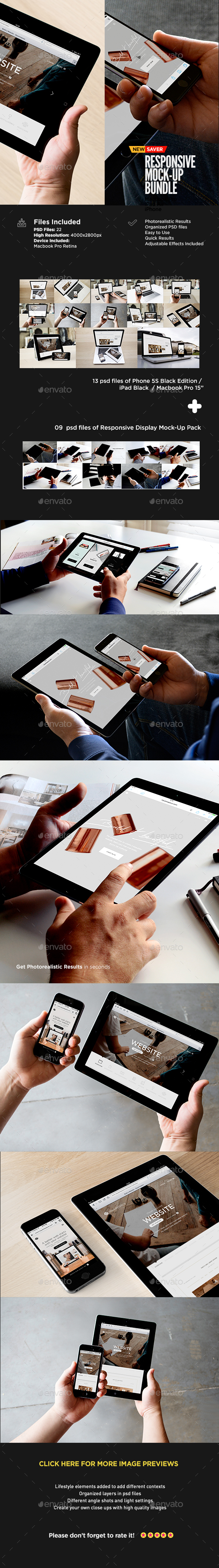 Responsive Web Design Mockup | Bundle Edition - Multiple Displays
