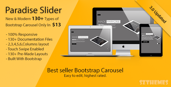 Paradise Slider - Responsive Bootstrap Carousel Plugin - CodeCanyon Item for Sale