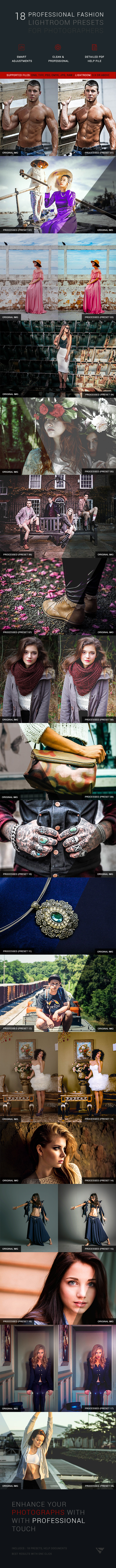 18 Professional Fashion Lightroom Presets - Portrait Lightroom Presets
