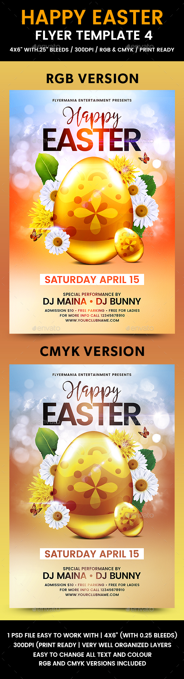 Happy Easter Flyer Template 4 - Holidays Events