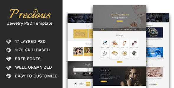 Precious - Jewelry Store PSD Template - Fashion Retail
