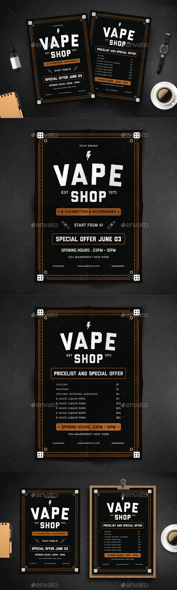 Vape Shop Flyer Menu