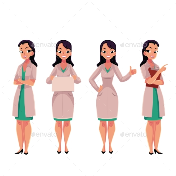 Woman Doctor in White Medical Coat - People Characters