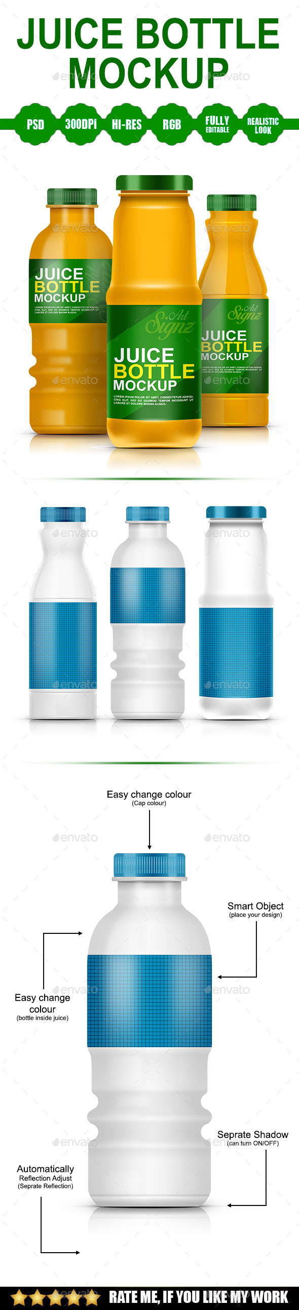 Juice Bottle Mockup - Food and Drink Packaging