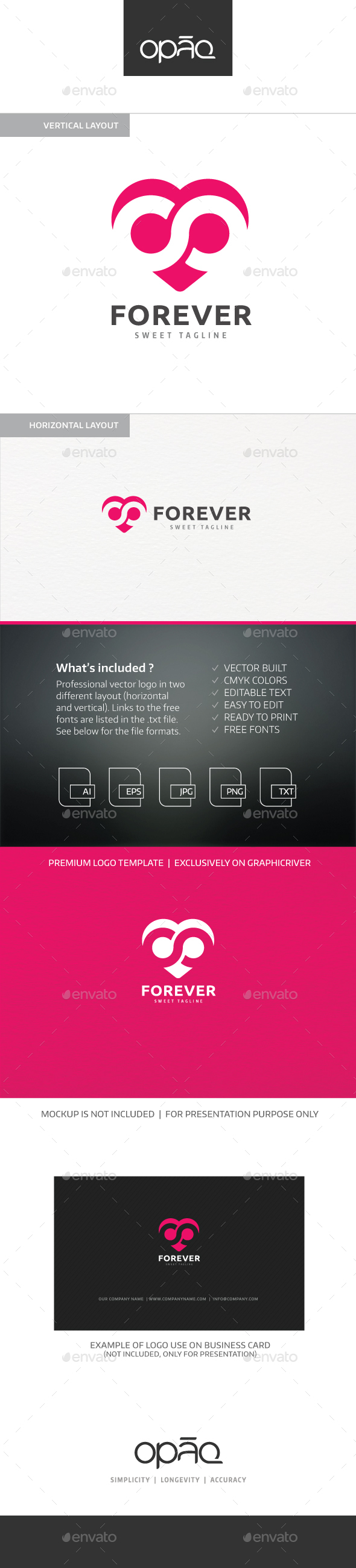 Infinity Love Heart Logo - Symbols Logo Templates