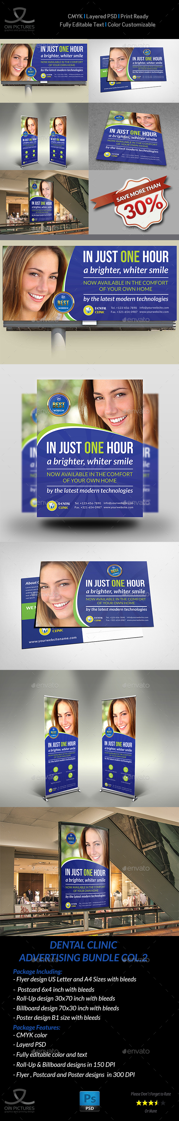 Dental Clinic Advertising Bundle Vol.2 - Signage Print Templates