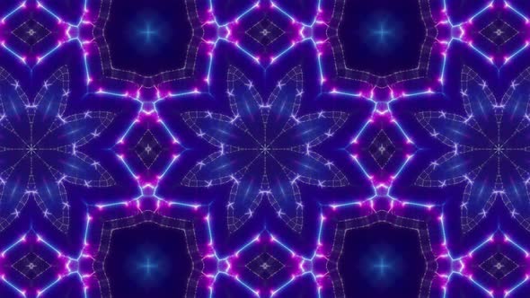 Blinking Lights Neon Kaleidoscope Background Loop 4K 03 alt