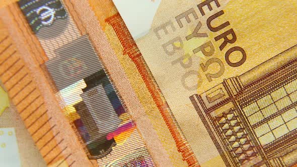 Euros are Spinning in Closeup