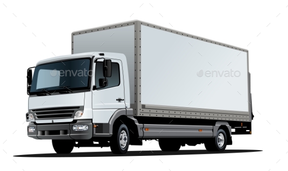 Vector Truck Template Isolated on White - Man-made Objects Objects