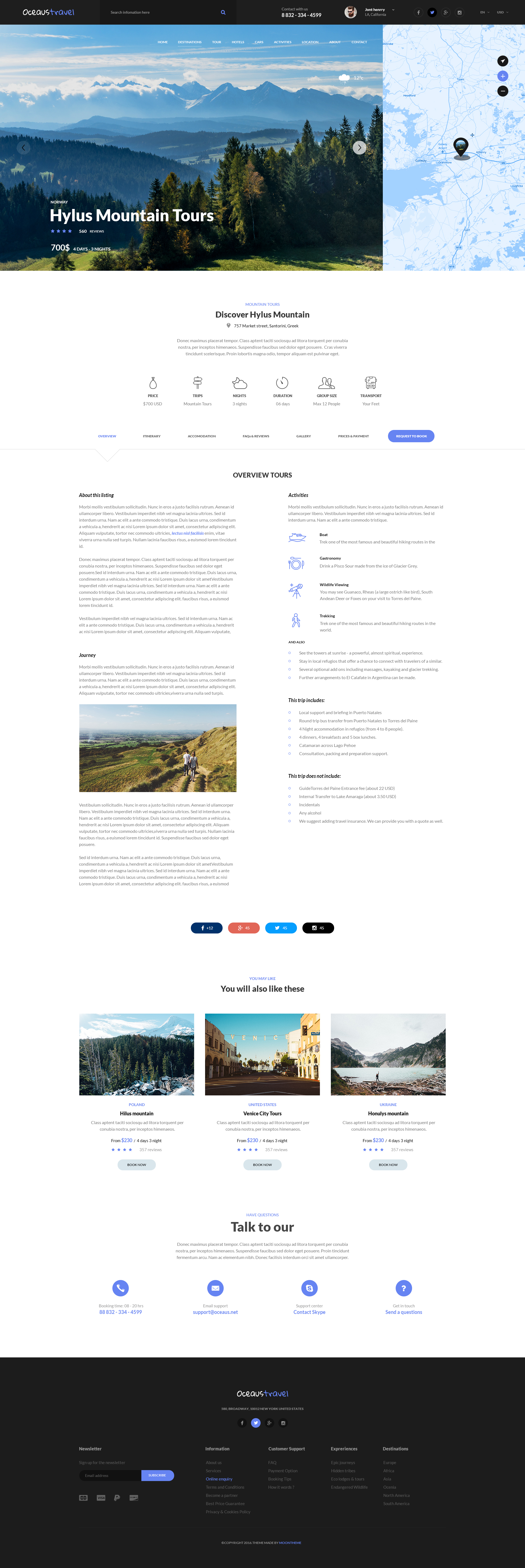 OCEAUS - Multipurpose Travel Booking PSD Template by moontheme ...