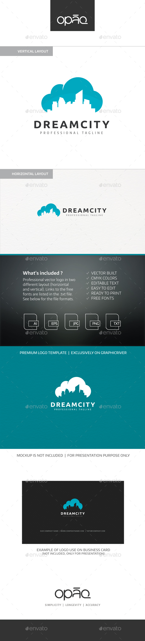 Dream City Cloud Logo - Buildings Logo Templates